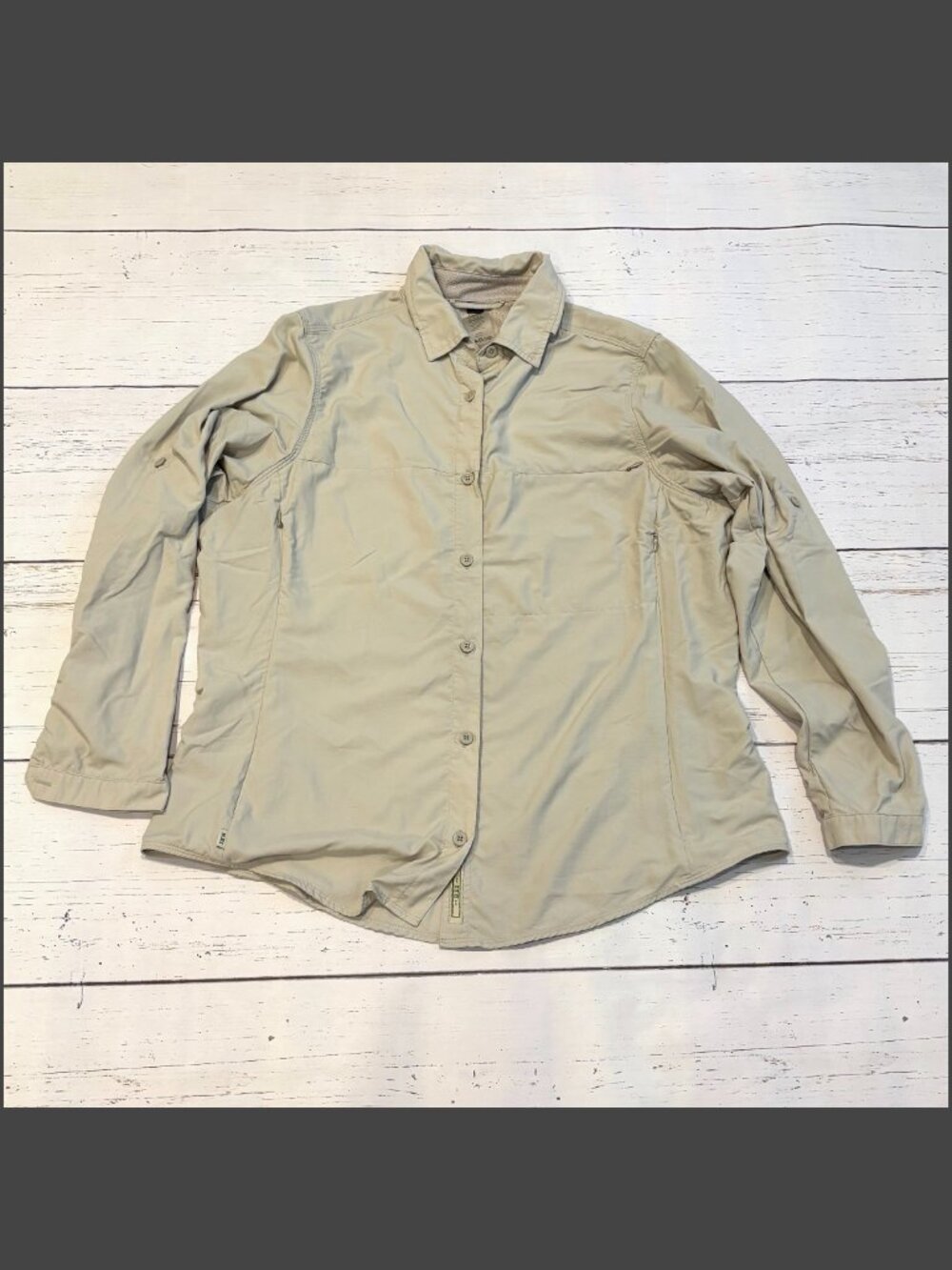 REI Shirt Light Beige Long Sleeve Hiking Shirt - Size XL